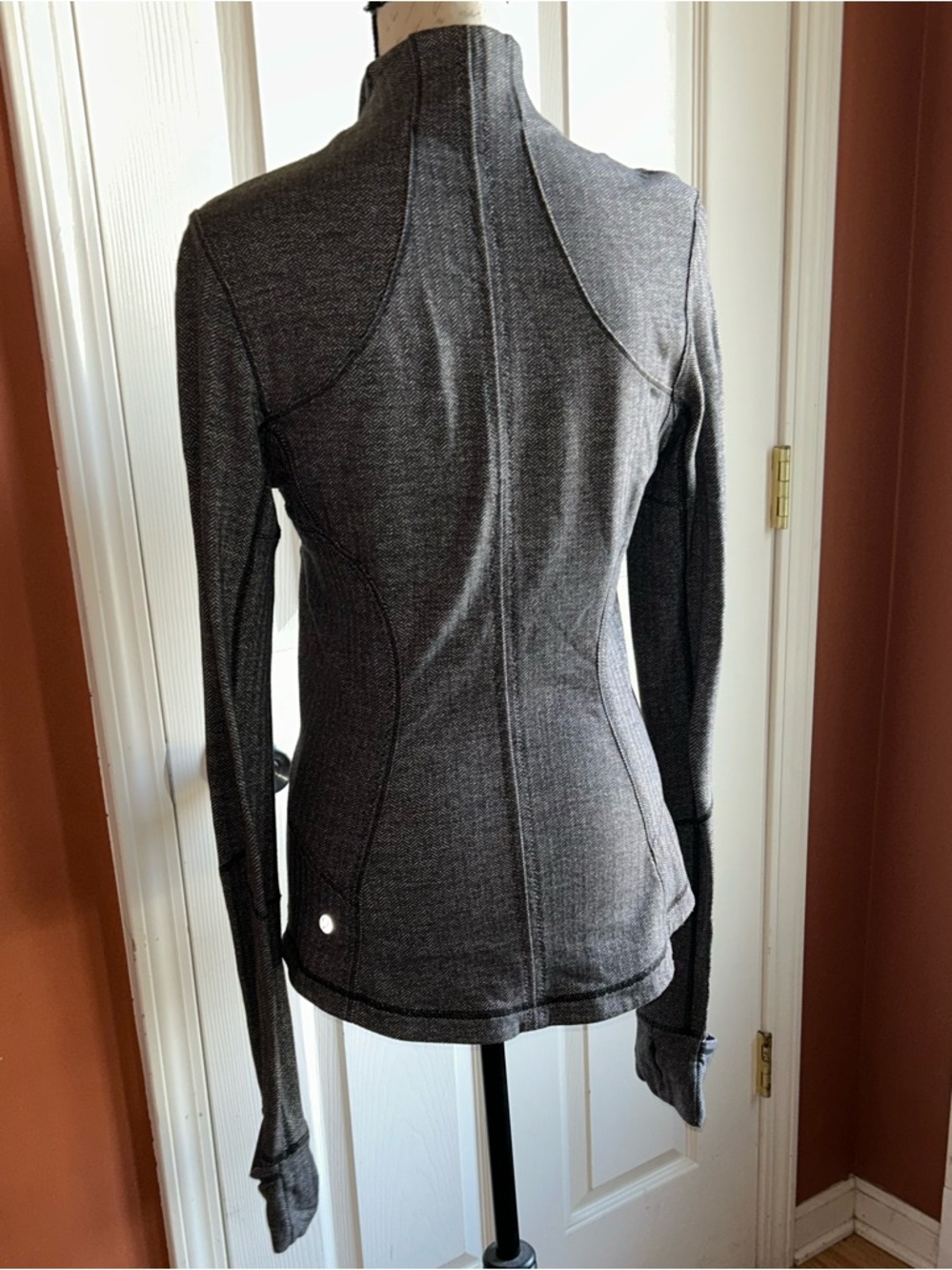 Lululemon Forme Herringbone Full Zip Jacket Athleticwear Athleisure Grey - Picture 4 of 10